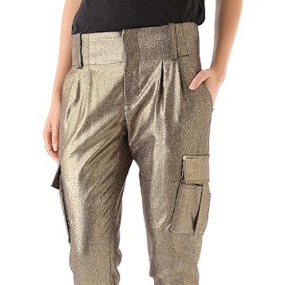Alice + Olivia Cropped Cargo Pants Sz 4 - Picture 1 of 7